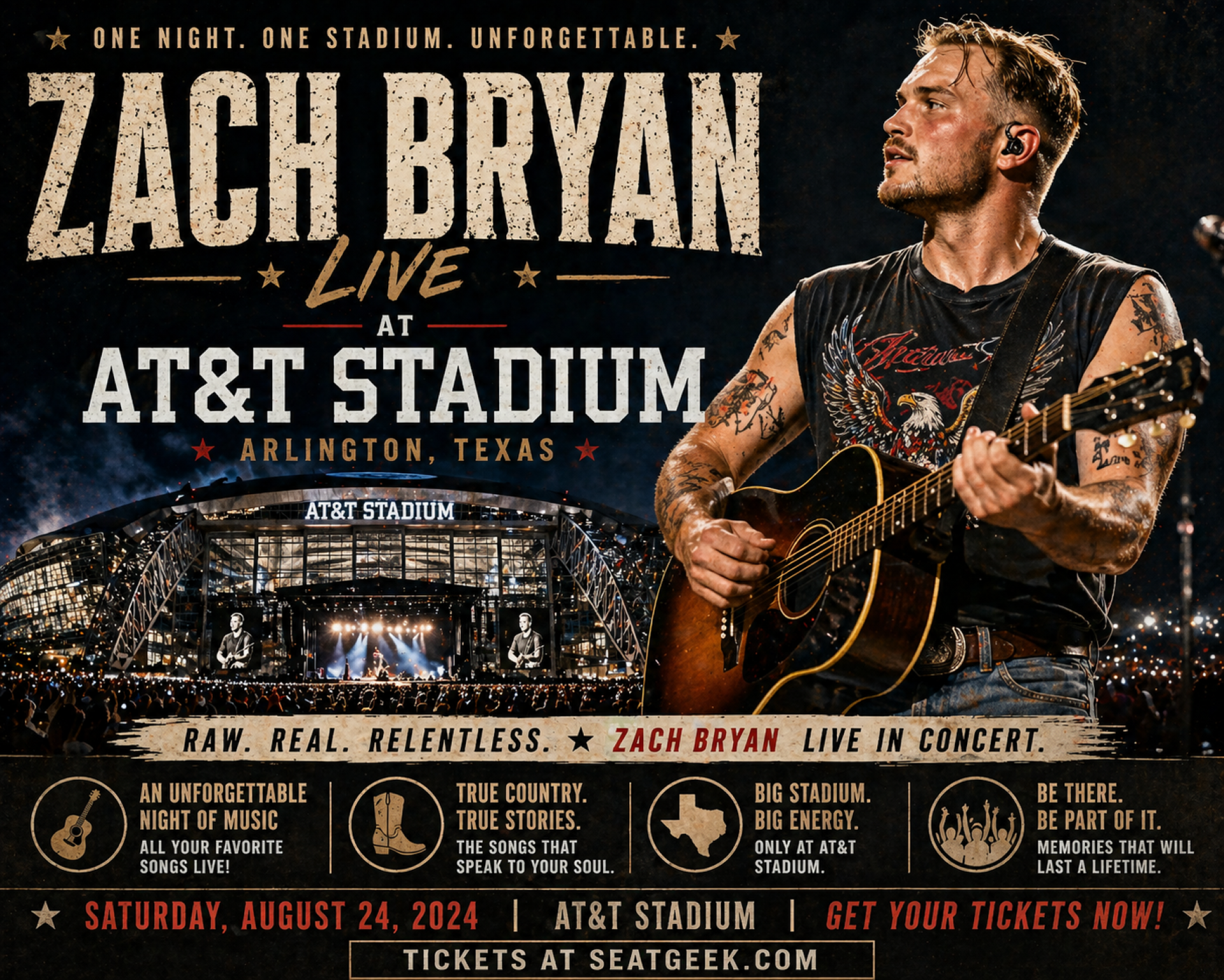 Zach Bryan Live at AT&T Stadium Photo