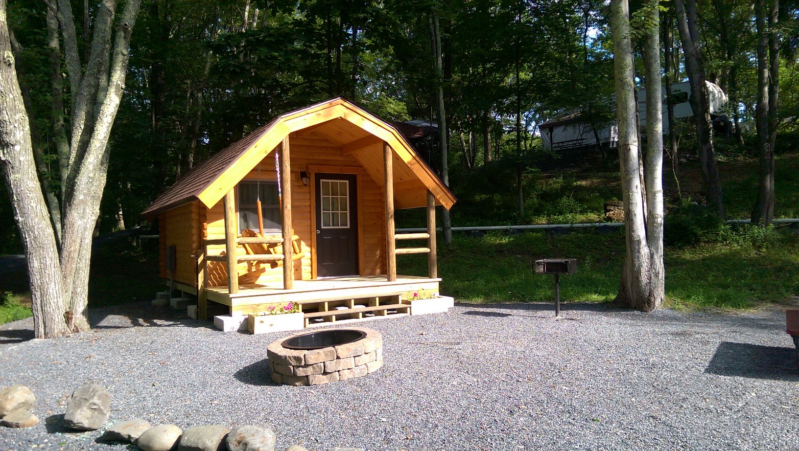Rustic four person camping cabin