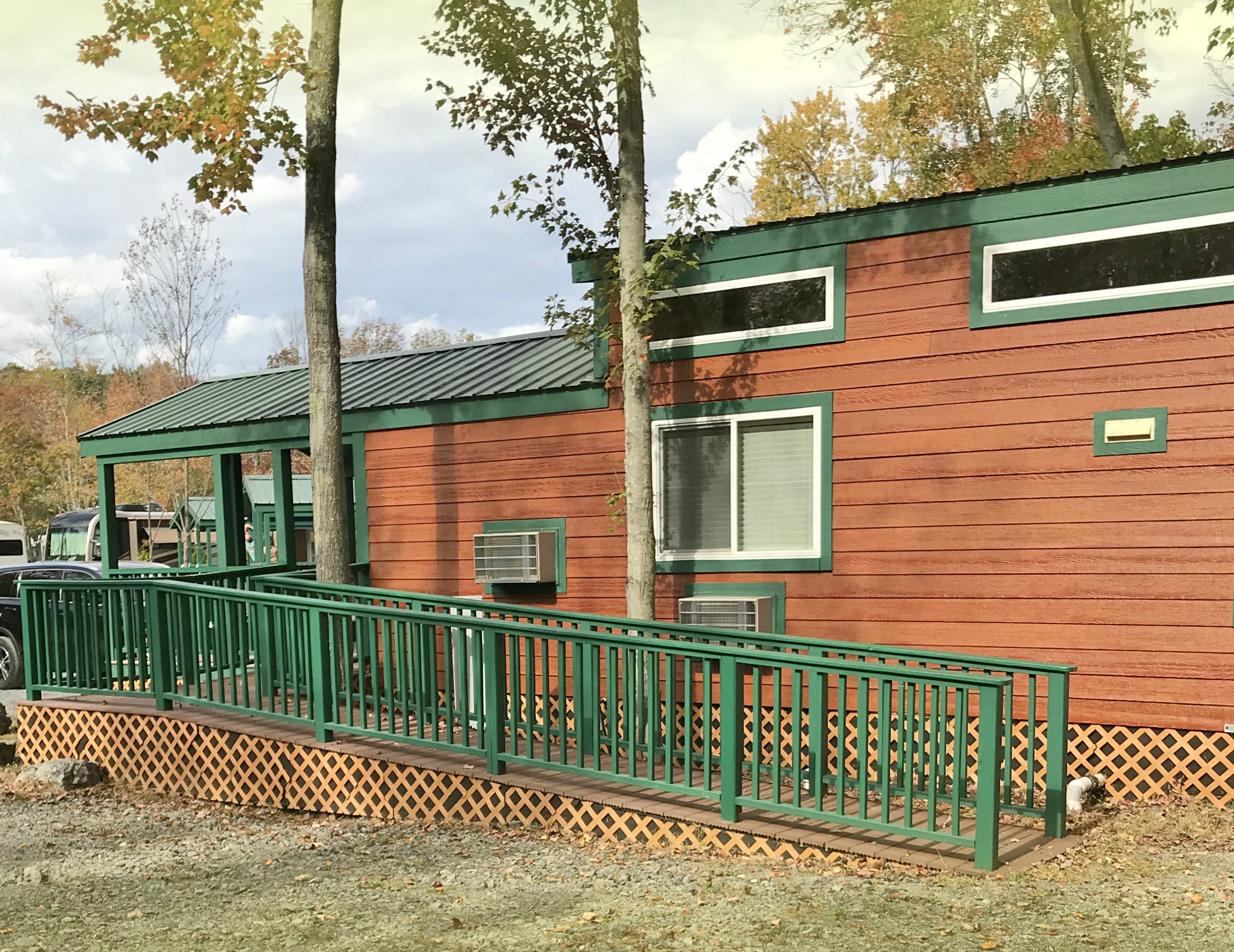 Ramp to porch for cabin with loft