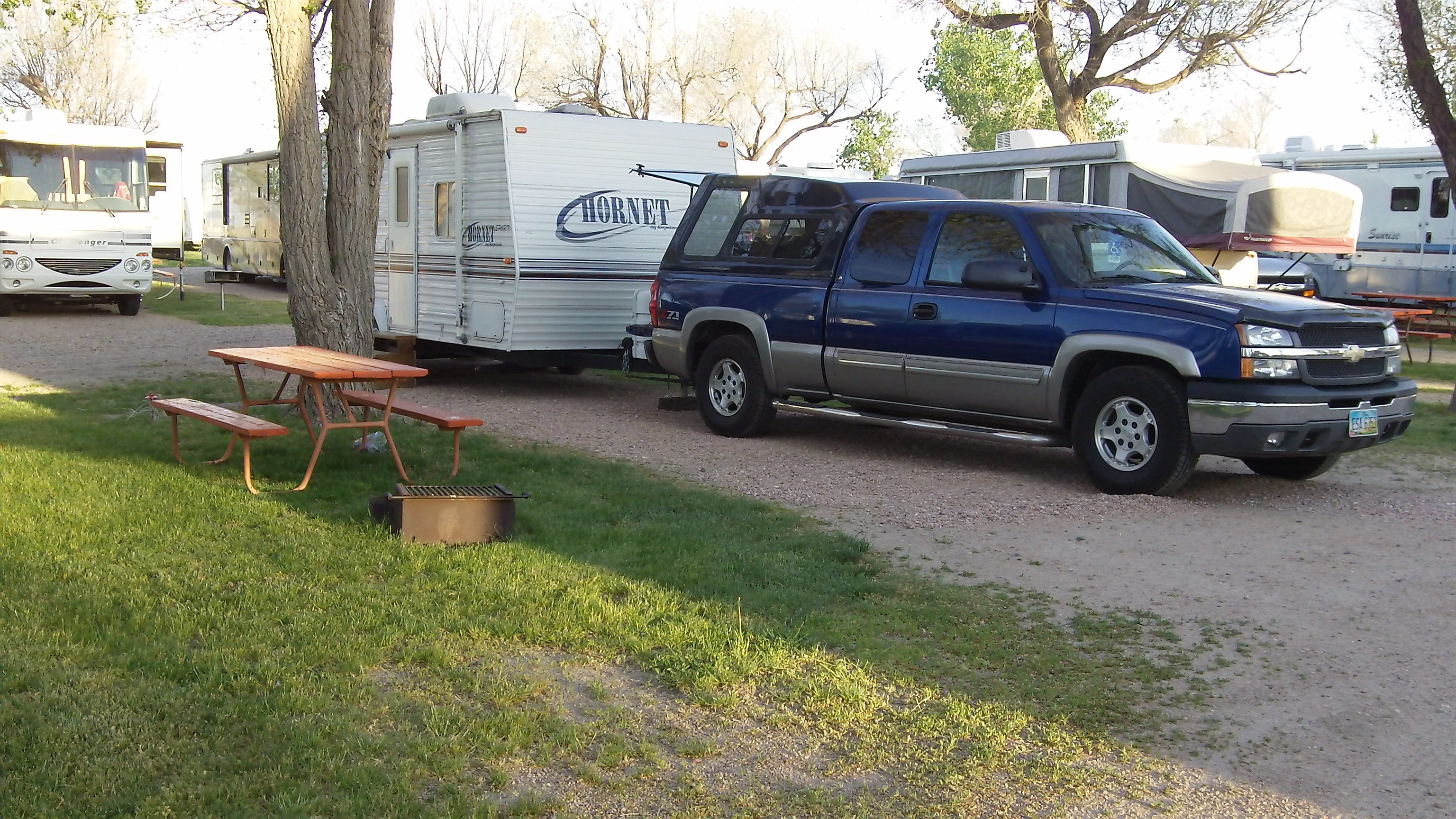Pull thru water and electric only sites still have nice amount of room to enjoy