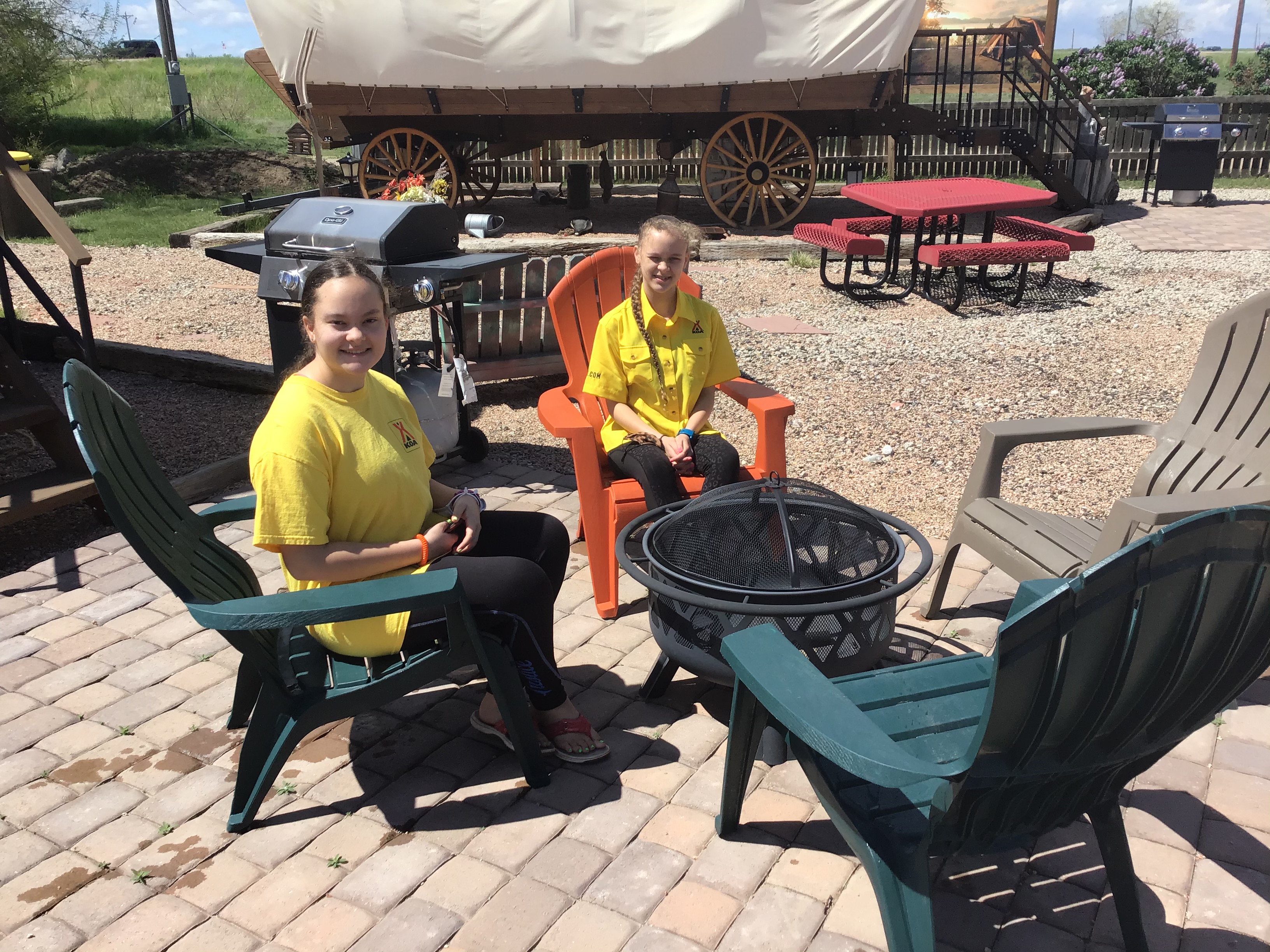 Enjoying Wagon Outdoor Seating Area