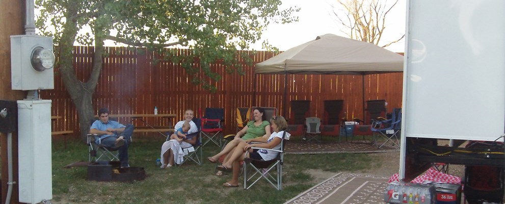 Nice back in patio site that will be relaxing for friends and family