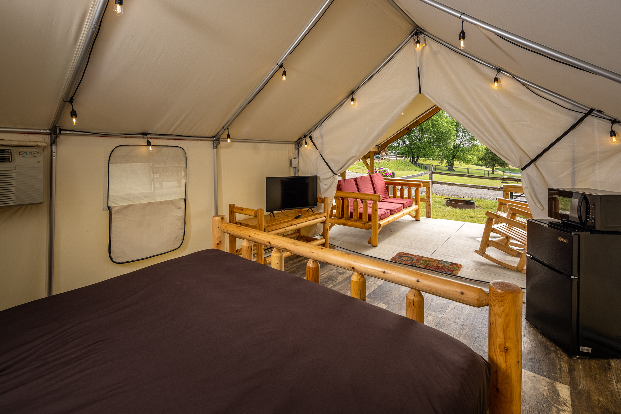 Ultimate comfort on our Glamping Tent's king size bed!