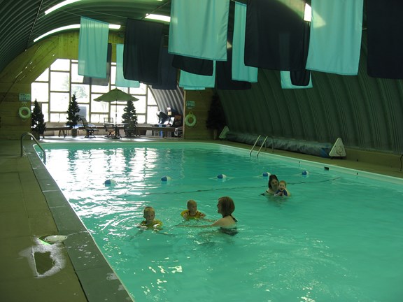 Swimming in the KOA Quonset Hut