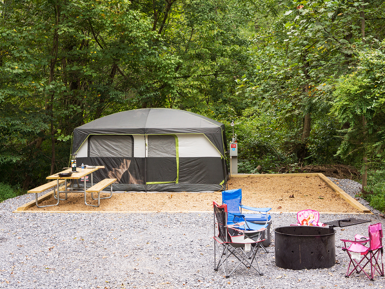 Water/Electric Tent Pad, Handicap Friendly