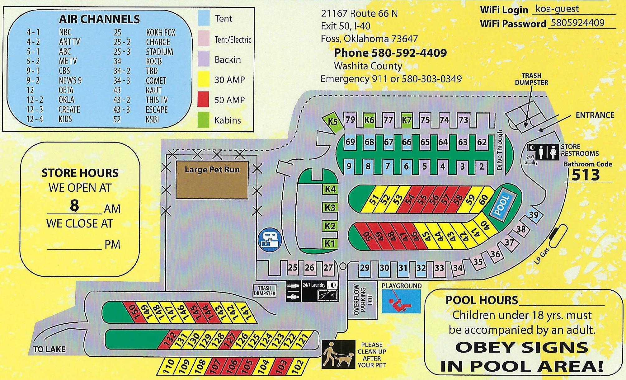 Campground Site Map