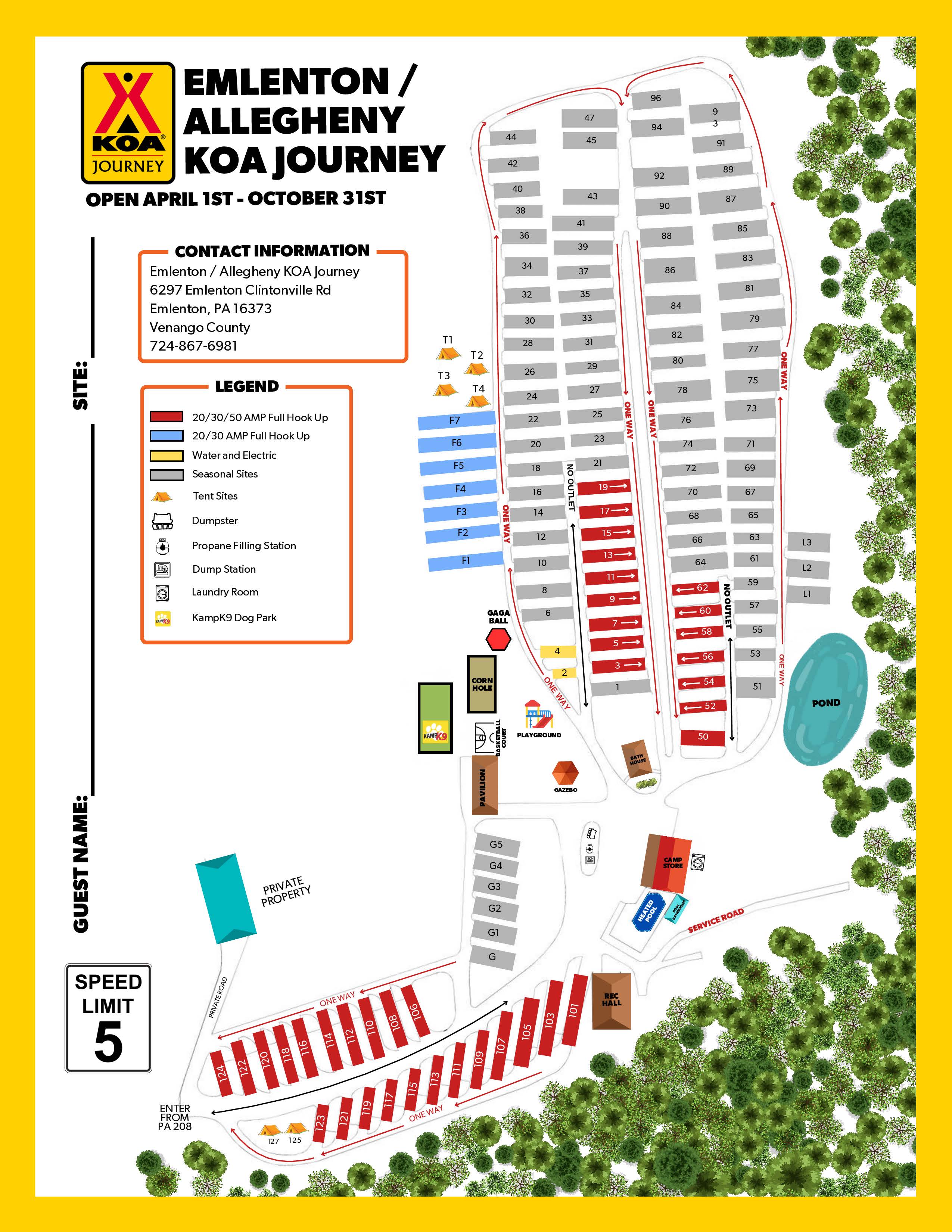 Campground Site Map