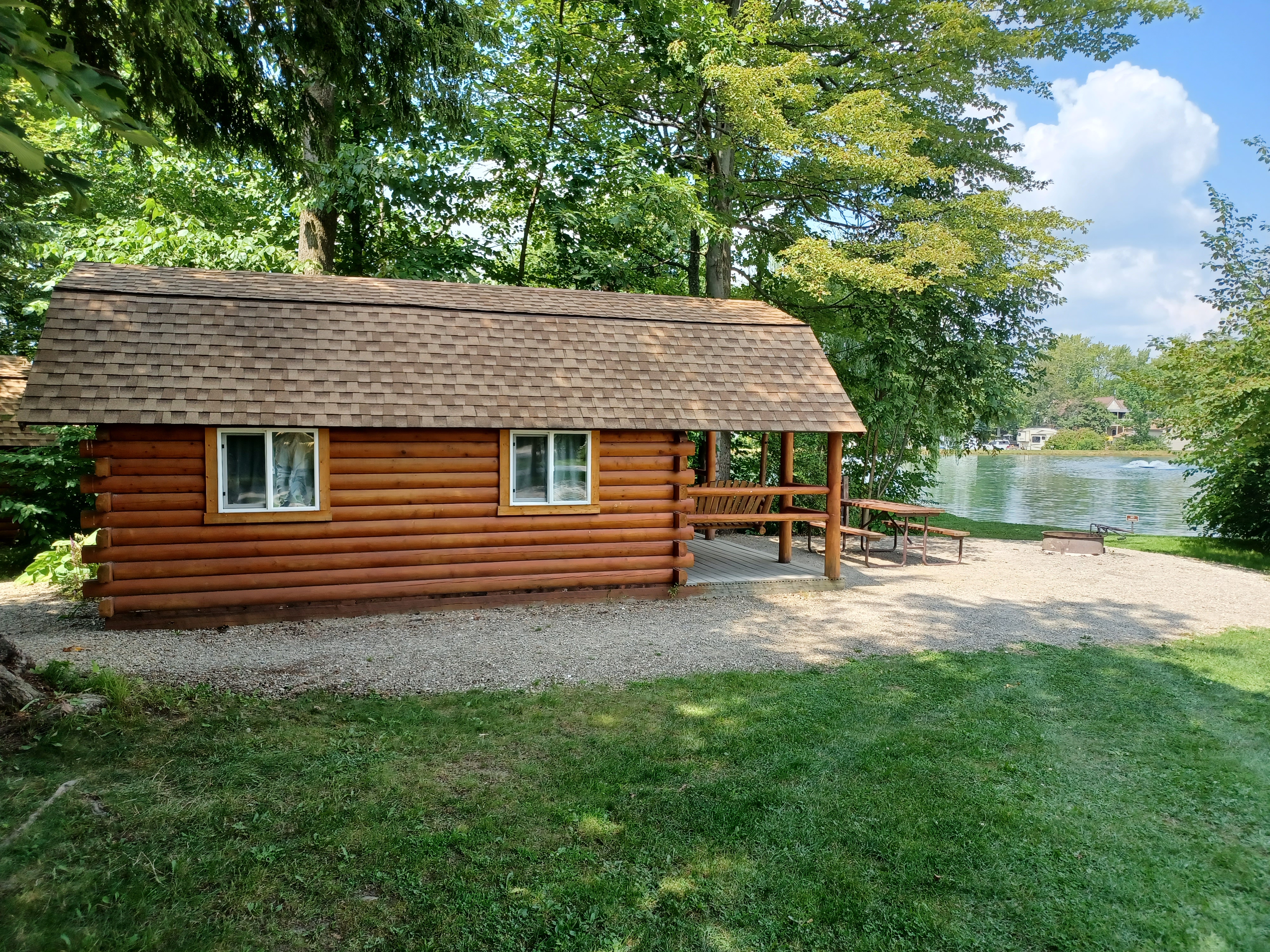 W4 - 2 Room Camping Cabin/ Fridge, AC & Heater facing our Pond