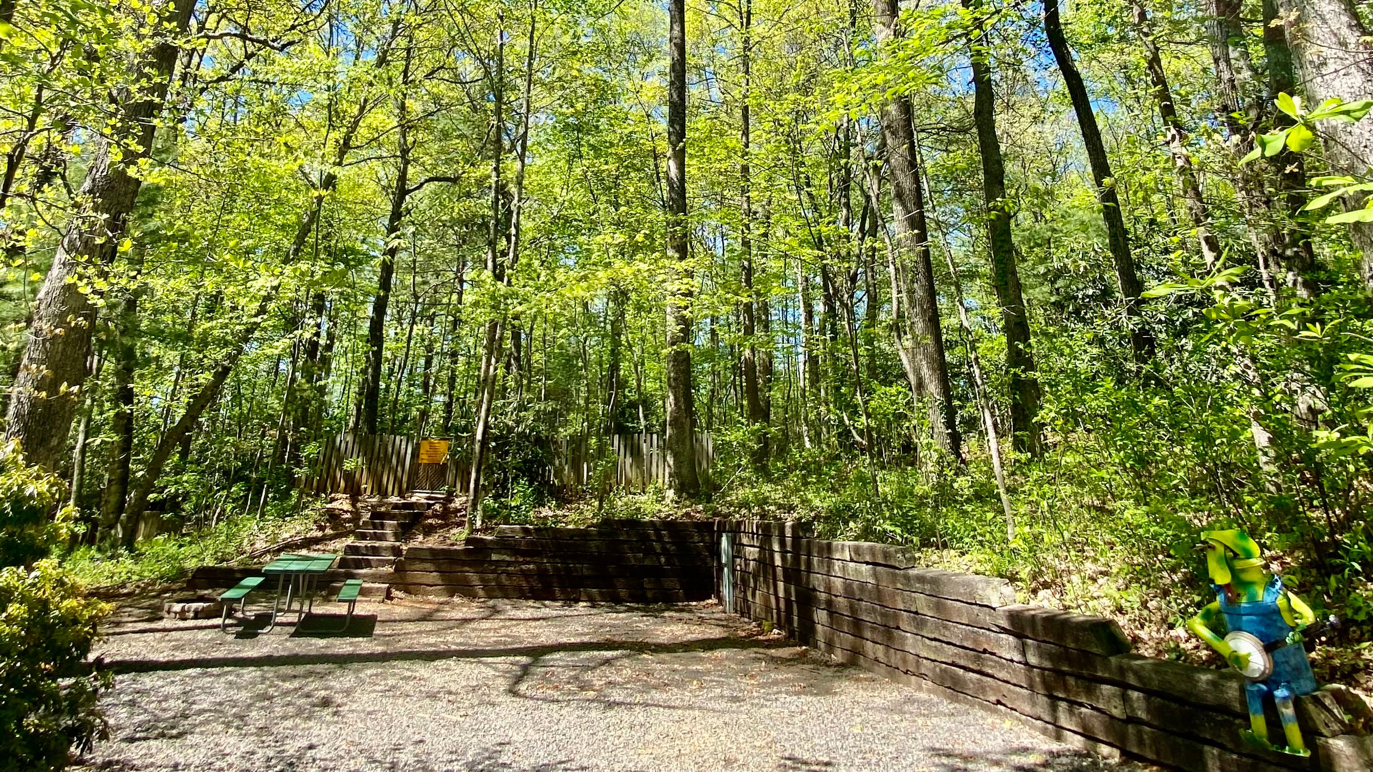 Pet pen, tucked into the trees