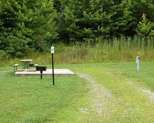 This is a back-in site in the Big Valley section of our campground.  It is close to our bathhouse and has a nice peaceful setting for enjoying the day.