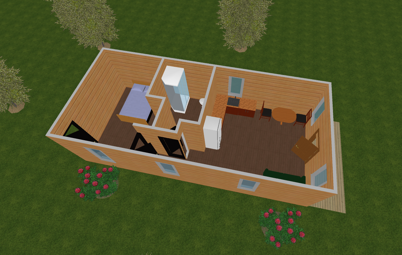 Loft Cabin 3D Layout