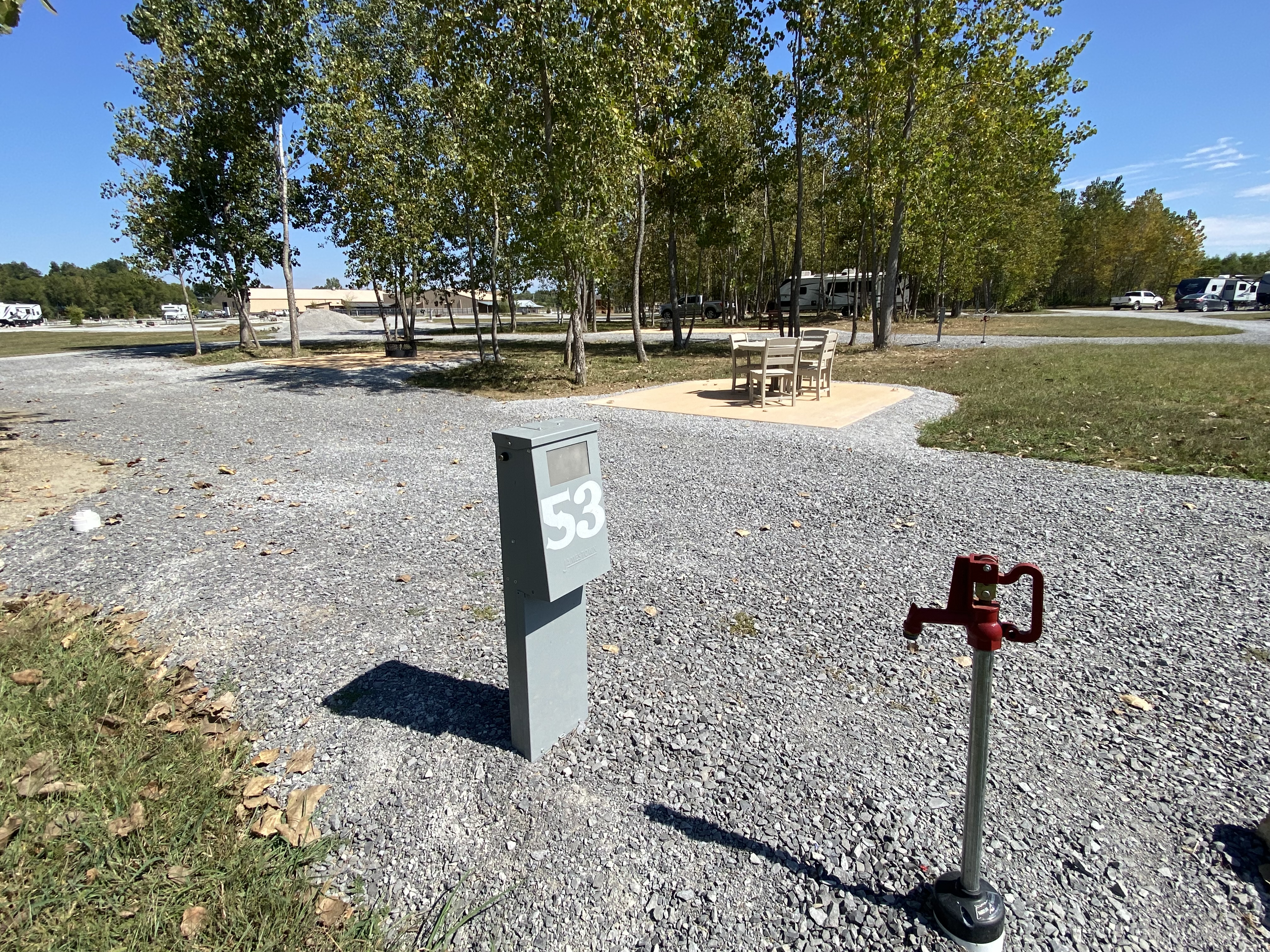 Site 53 Full Hook Up Pull Thru with Patio