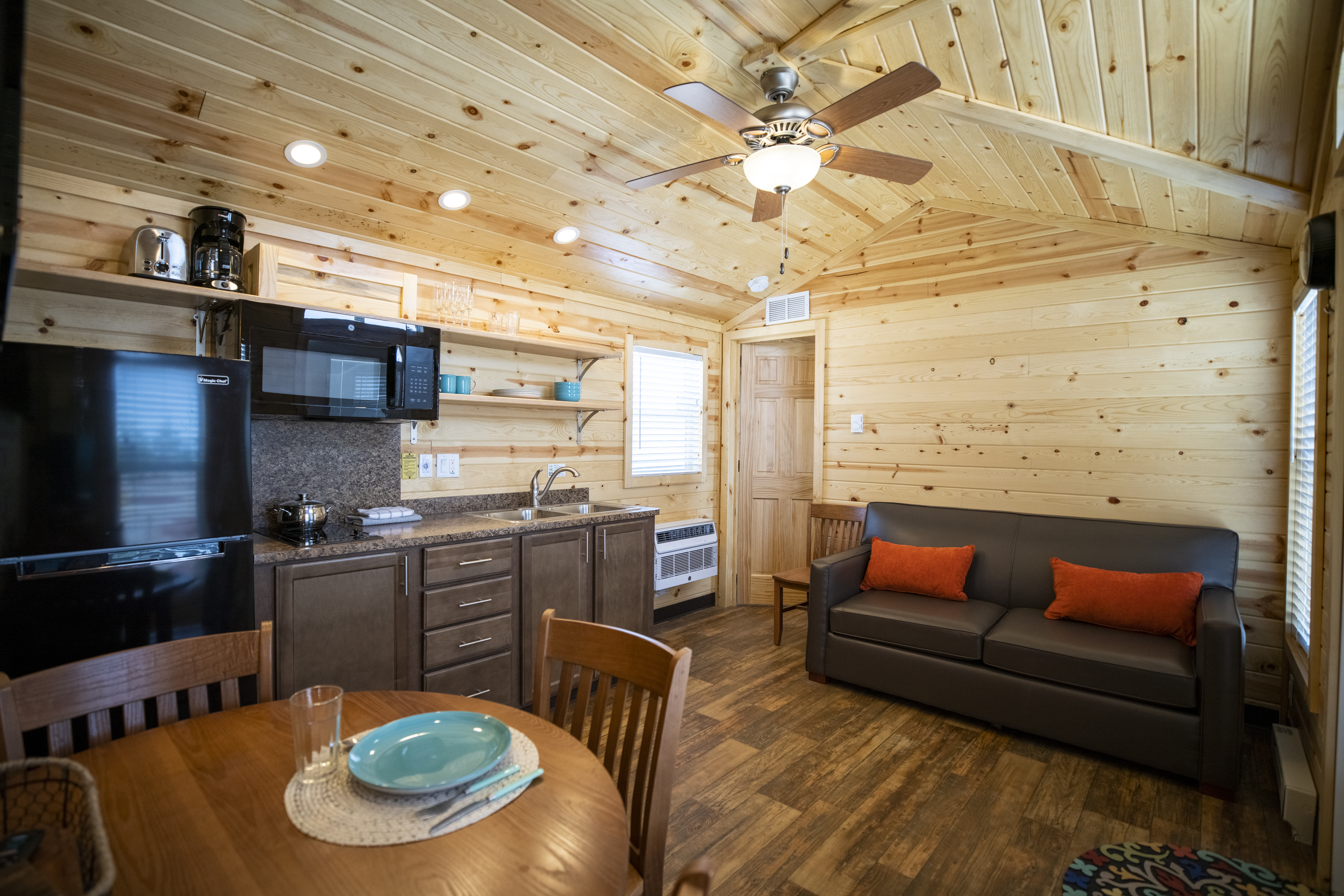 Green River KOA Deluxe Cabin Interior with Kitchen