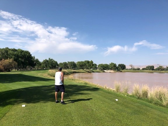 Right on the river...watch your slice!