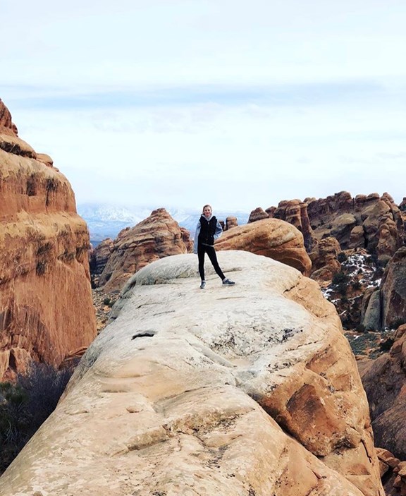 Winter hiking in Arches