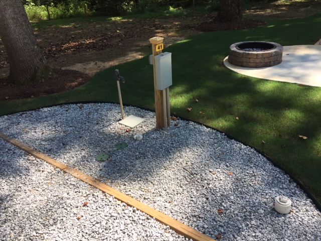 Utilities for KOA Patio Sites in rear of park. New section