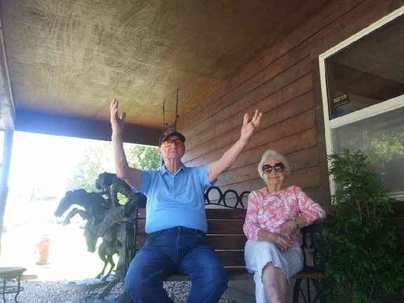 Covered porch with double rocker