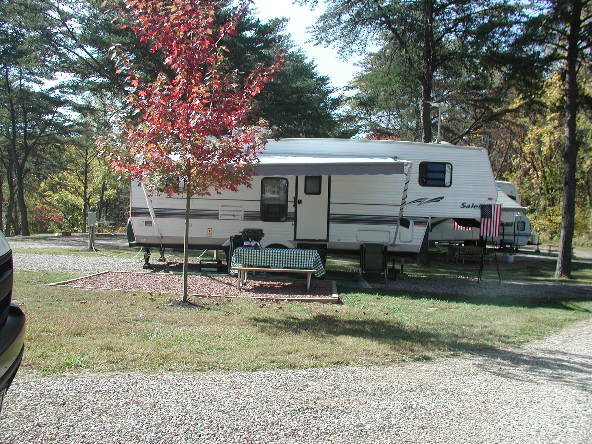 Pull THru Full Hookup Site with Red Rock Patio