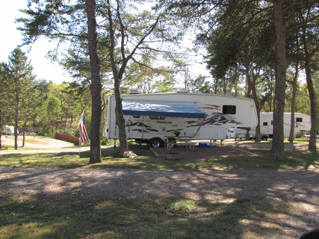 Pull Thru Full Hookup Site with Red Rock Patio