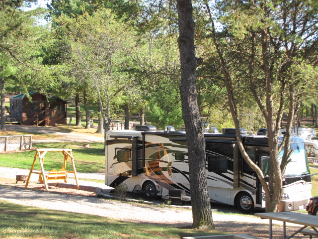 Pull Thru Deluxe Full Hookup Site with Brick Paver Patio