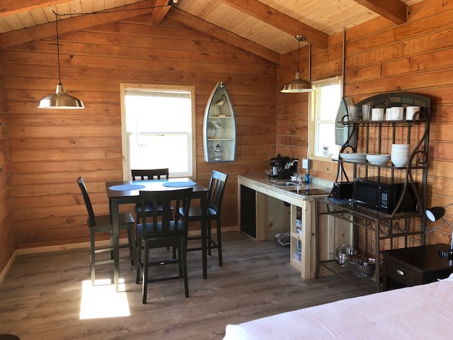 Dining area and kitchen in our Accessible Kabin!