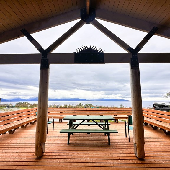 Gathering room viewing deck