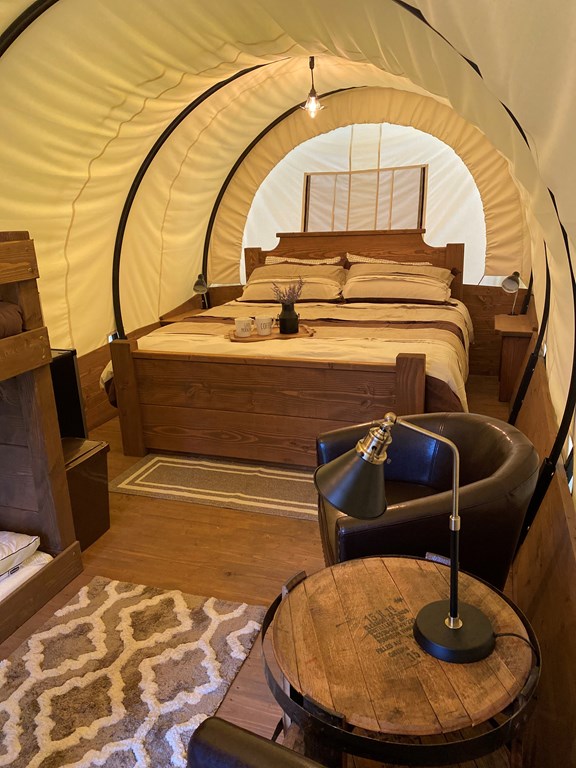 Conestoga Wagon has inside view