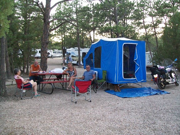 Just relaxing after riding around the Black Hills