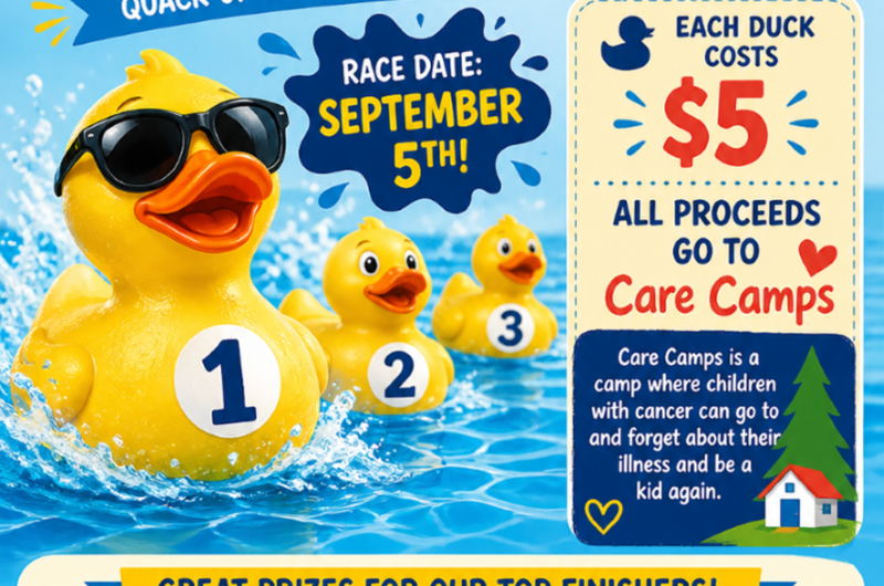 Pool Rubber Ducky Race for Care Camps Photo