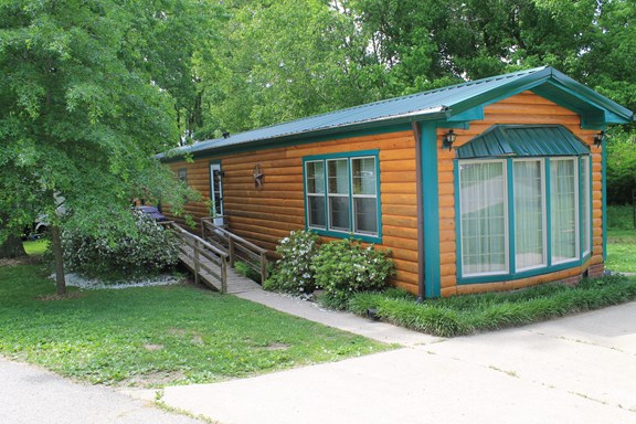 Kamping Lodge Front view with deck