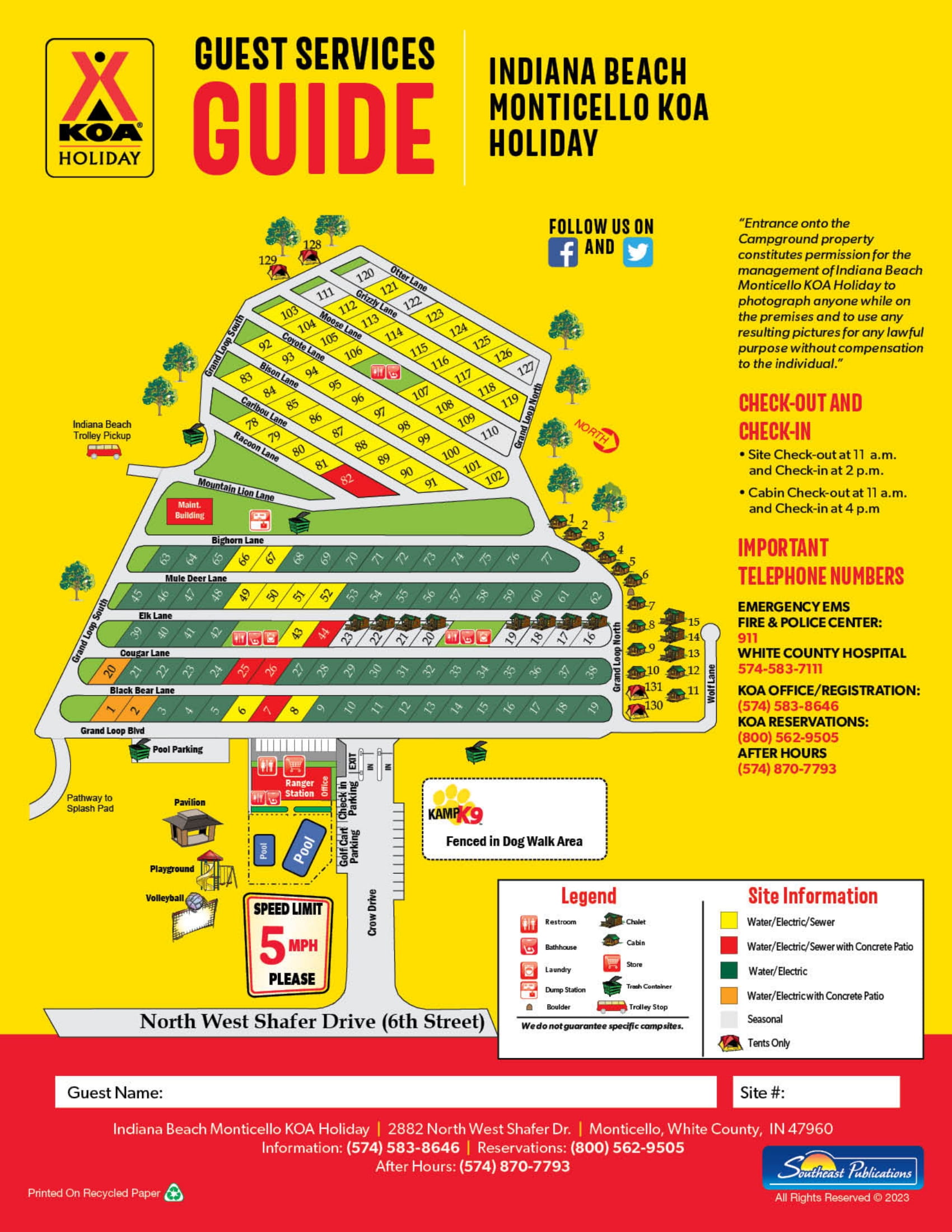 Campground Site Map