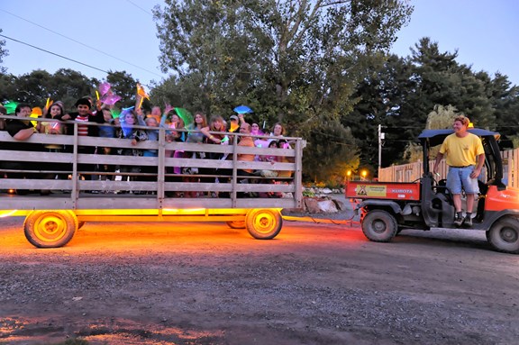 Glow Stick Wagon Ride 1000 Islands Ivy Lea KOA Campground