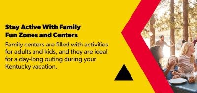 Outdoor Family Fun Zone with kids and adults laughing and sitting at a picnic table