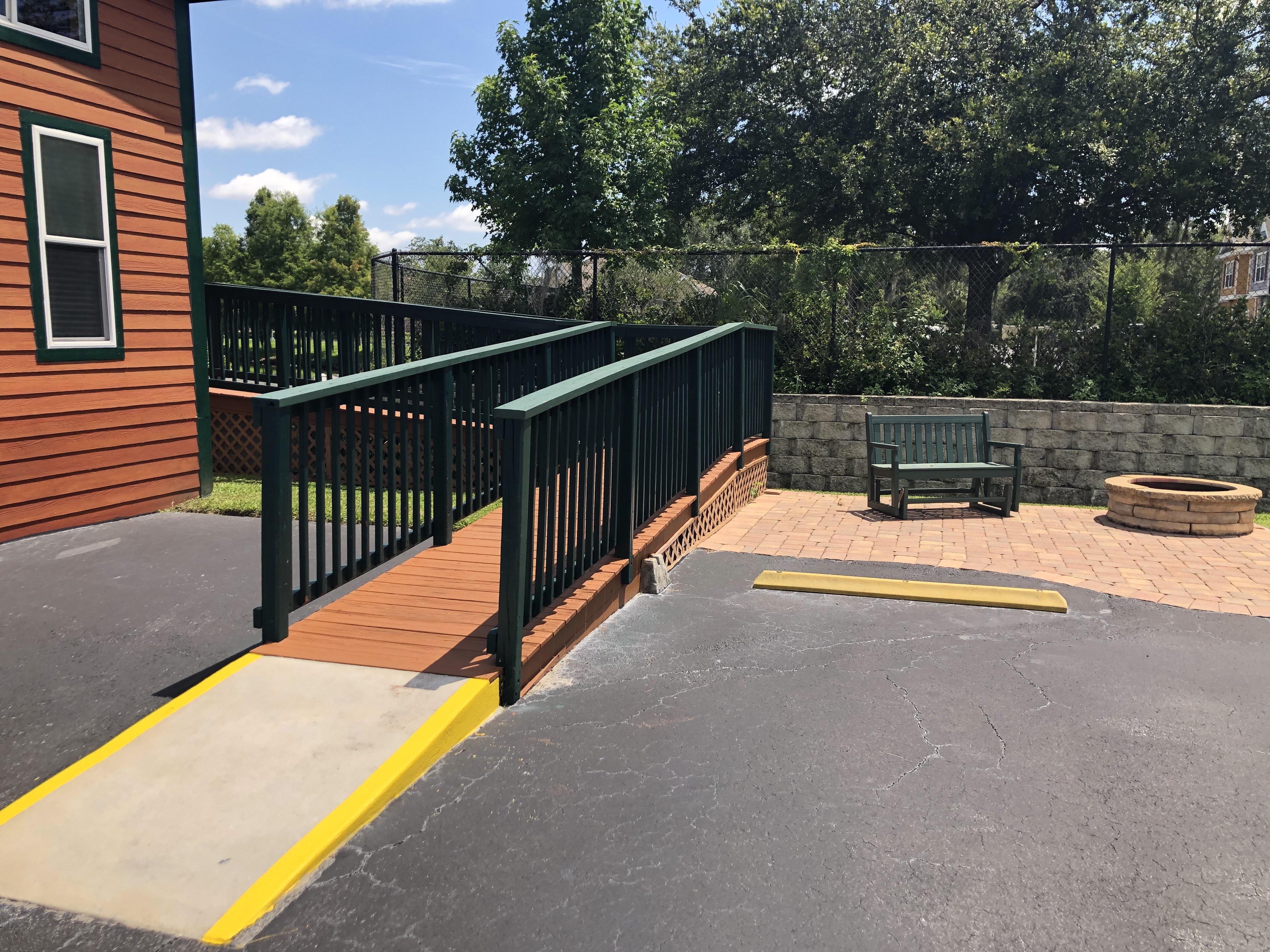 Handicap accessible ramp to Cabin
