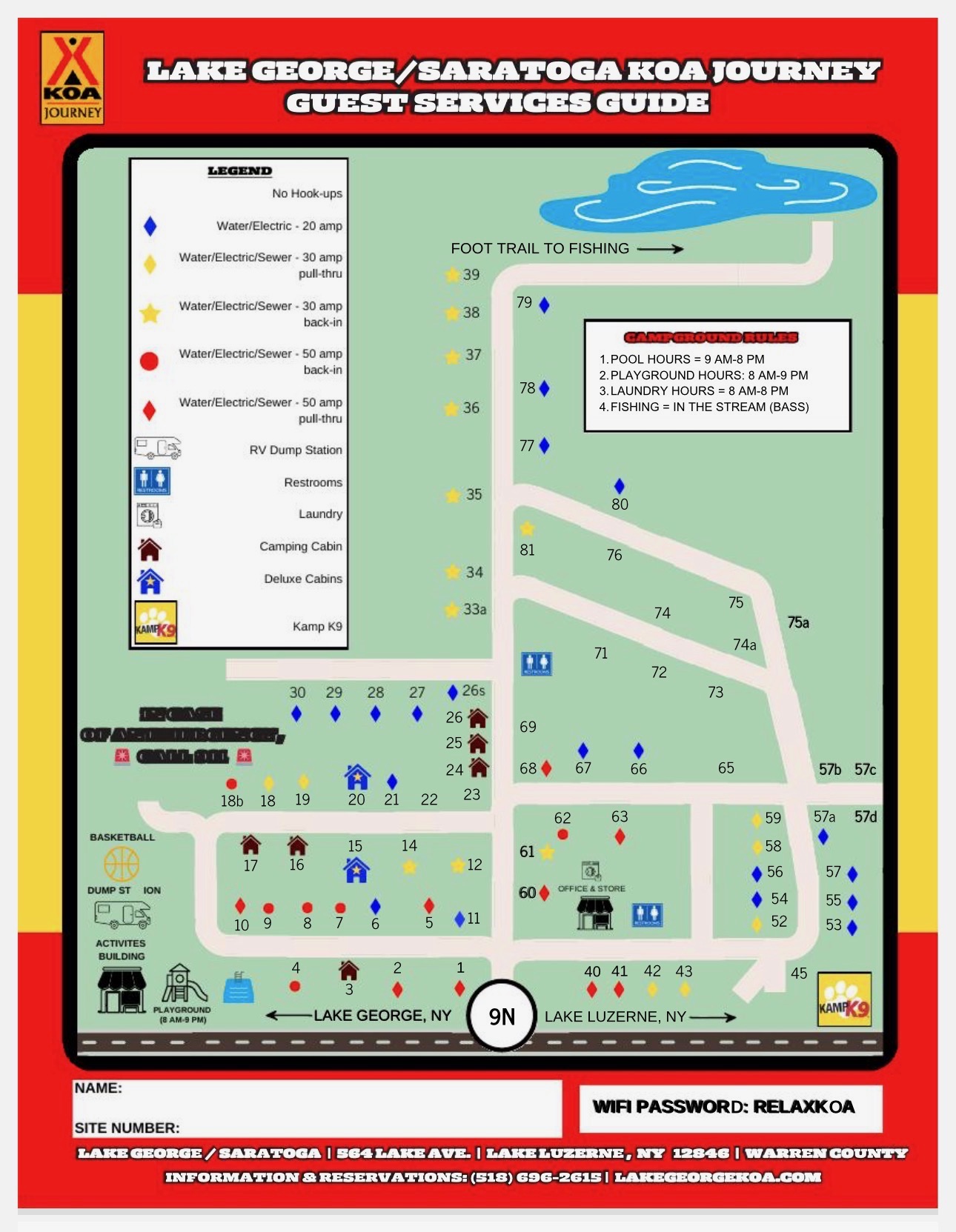 Campground Site Map