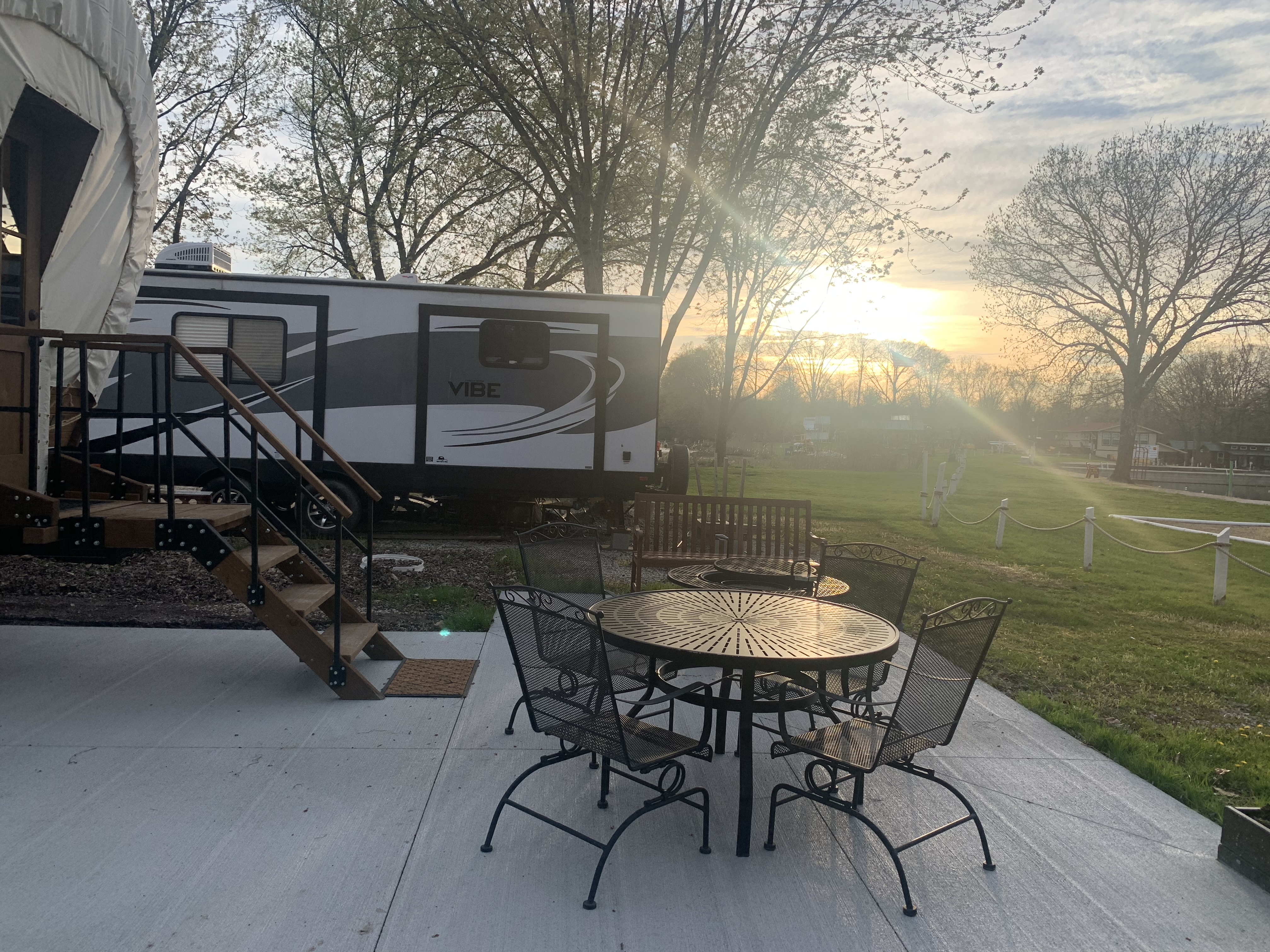 Covered wagon beautiful sun set