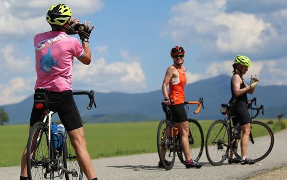 Cycling at Saranac Lake