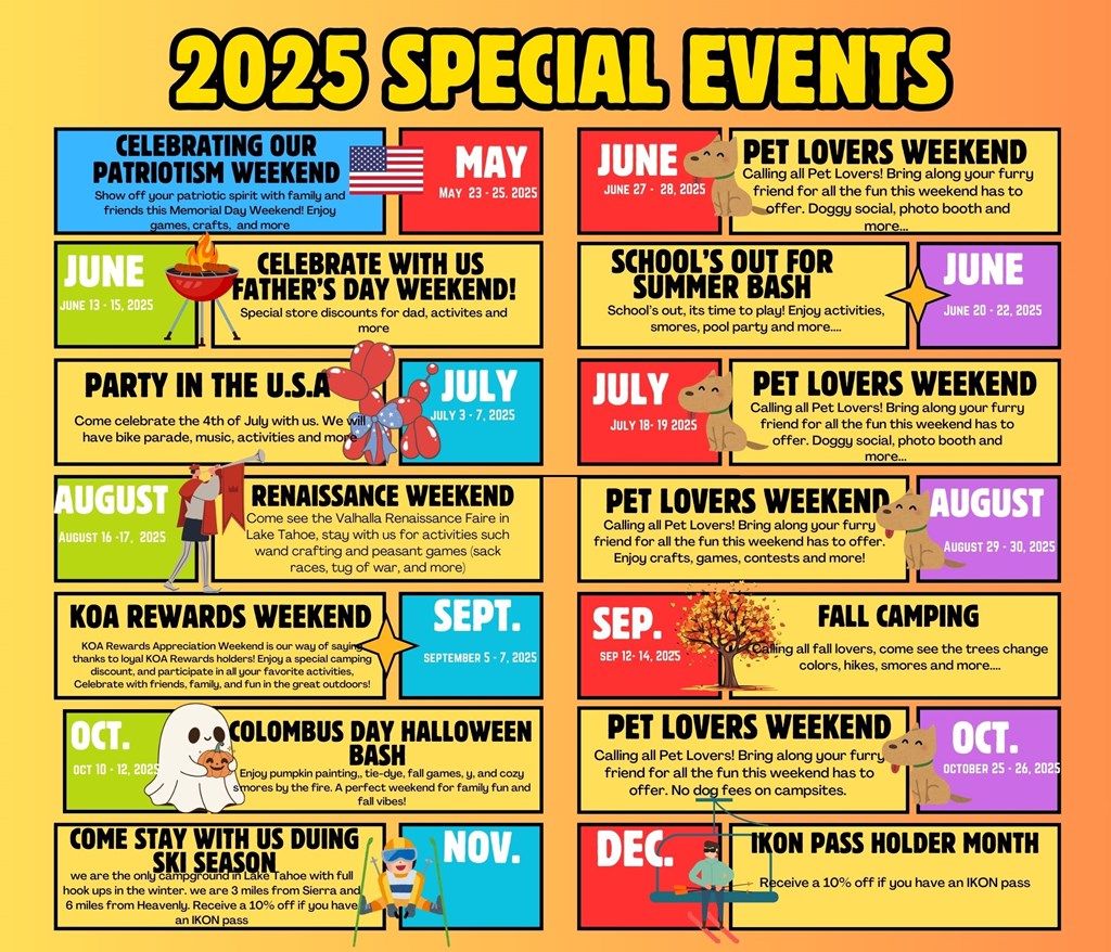 Experience the Best of 2025 at Lake Tahoe KOA!