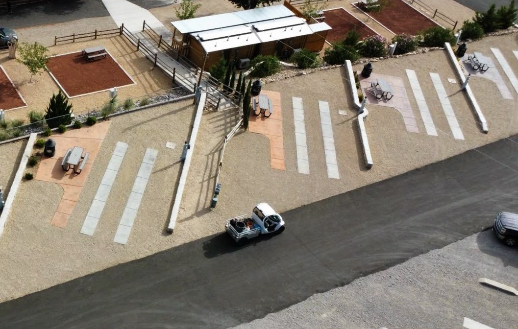 Aerial View of Back In Patio Sites 102-104 2024