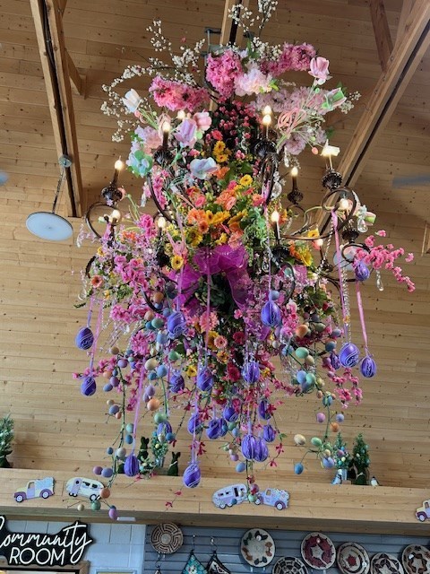 Easter elegance hanging by a thread (and some ribbon!).