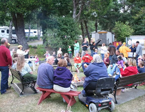 Build a fire and circle it with friends and family!
