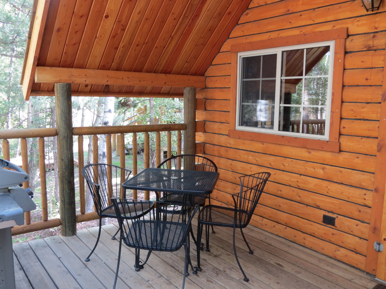 Gone Fishing Cabin offers a full bath, mini fridge, microwave and river front views!