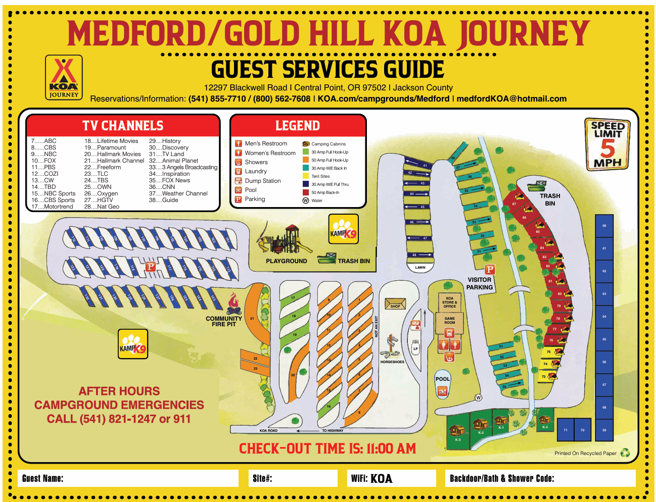 Campground Site Map