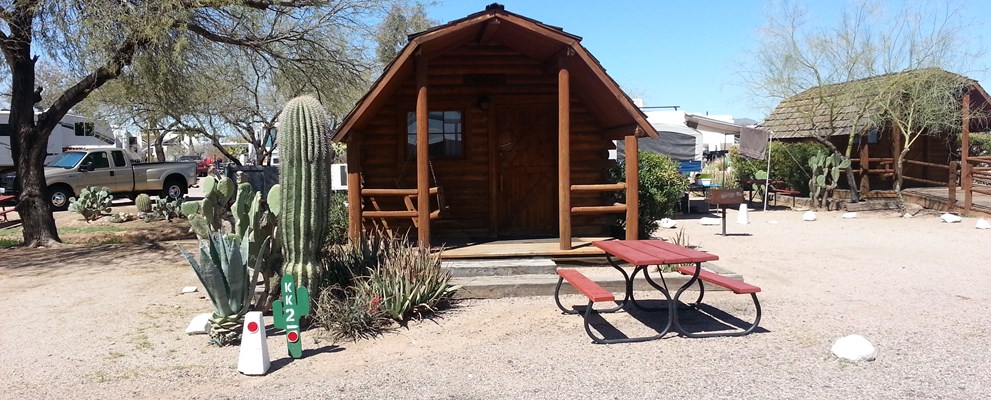 1 Room Camping Cabin (w/o Bathroom) Pets are welcome but we only have two cabins for your furry friend so book early. Don't forget the linens, pillows and blankets. Restrooms and showers are close by. Book early and come see us!