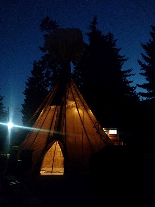 Night Time in a Teepee at Missoula KOA