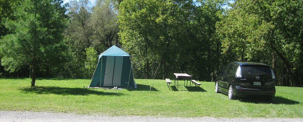 Tent site with water and electricity