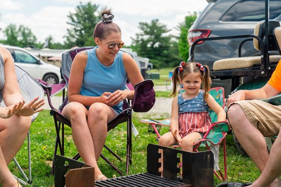 Campers Near Firepit