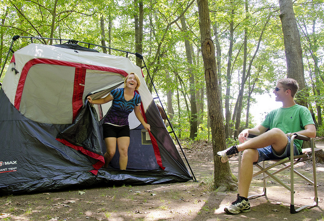 Tent site photo in the woods