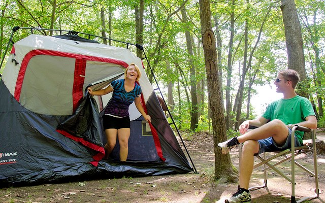 Tent site photo in the woods