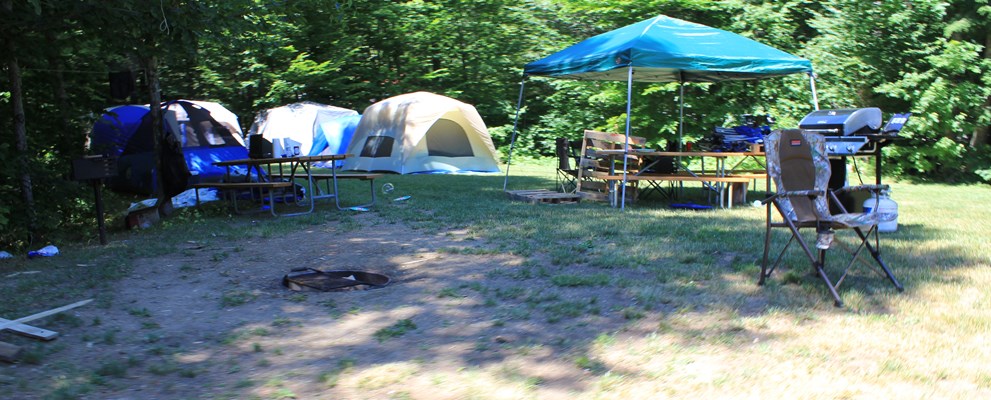 Tent Village Front Lawn
